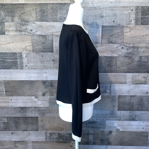 Hasting & Smith Petites black cardigan with white trim - Picture 3 of 16